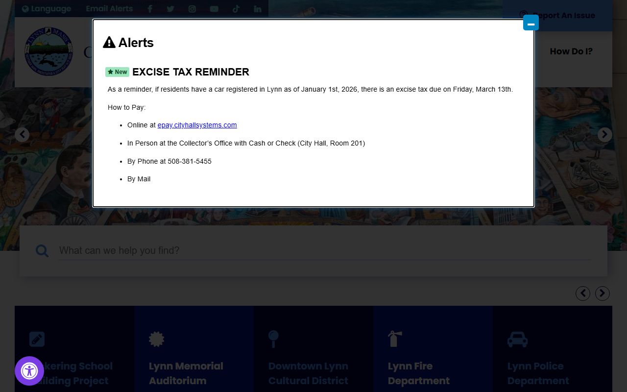 Lynn city website for obituary records and death certificate requests