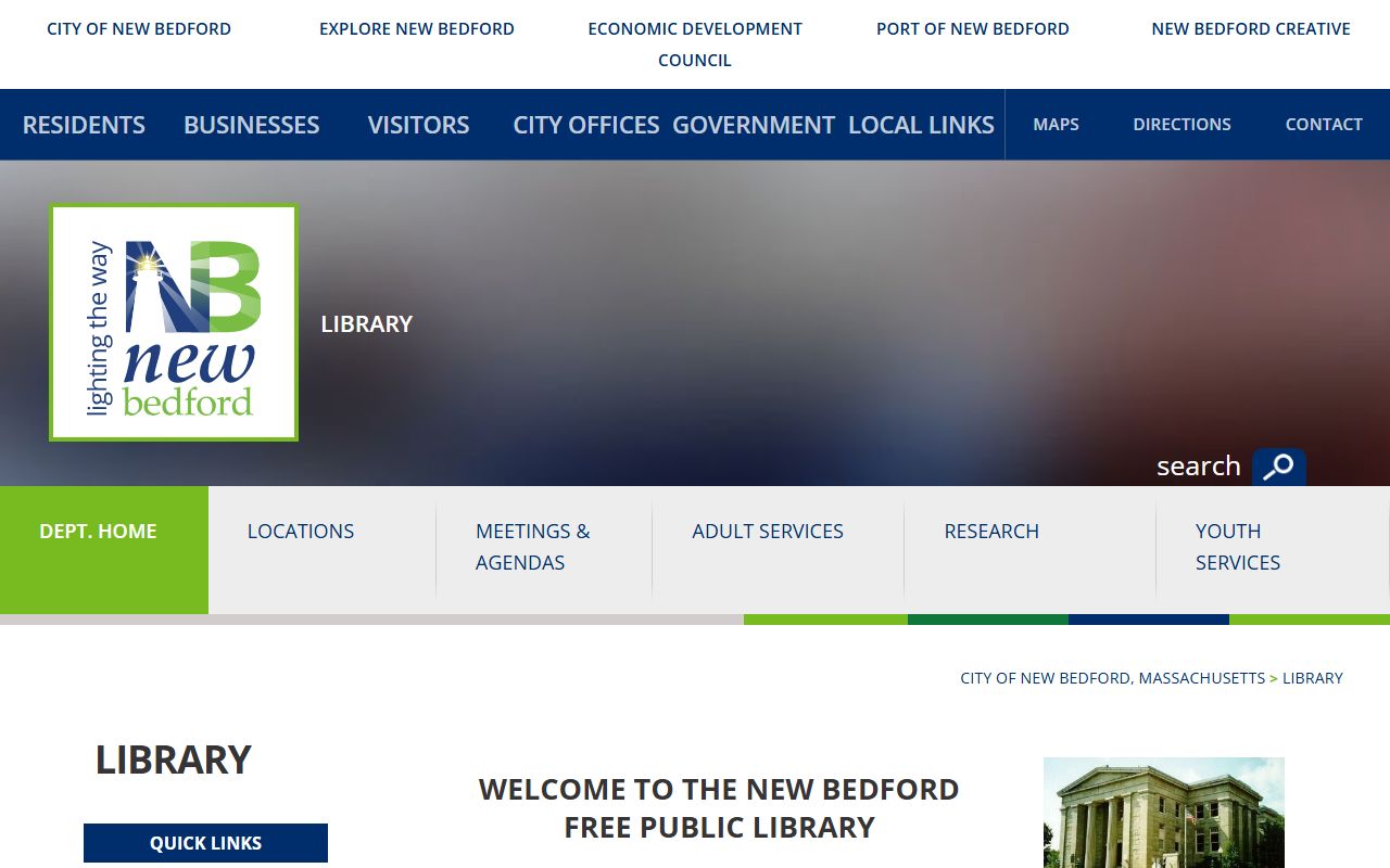 New Bedford Free Public Library website for obituary and historical records