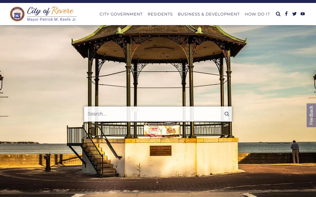 Revere city website with links to obituary and death record services