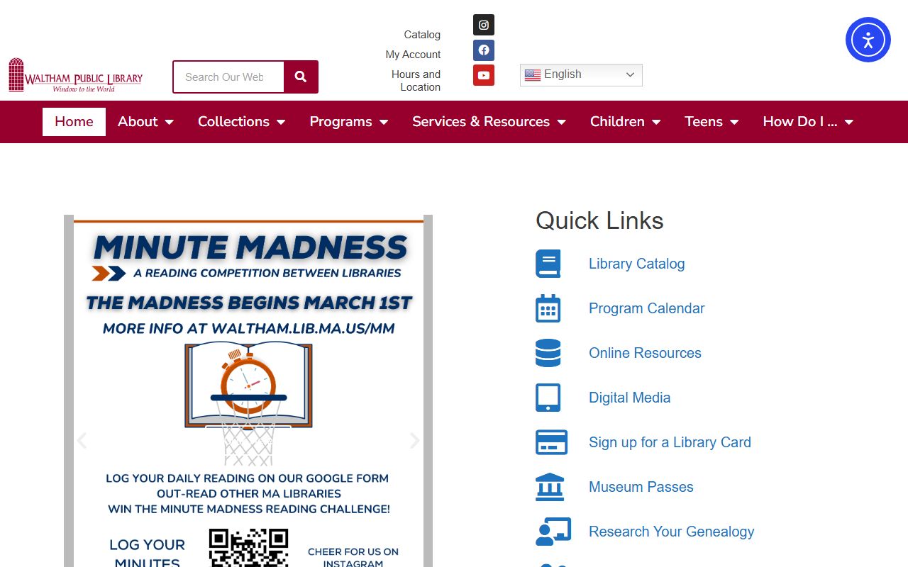 Waltham Public Library website for obituary records research