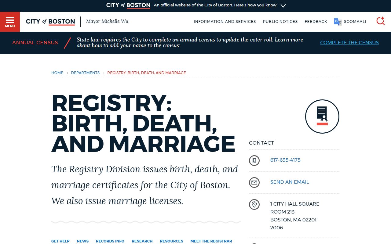 Boston Registry Division Suffolk County obituary records
